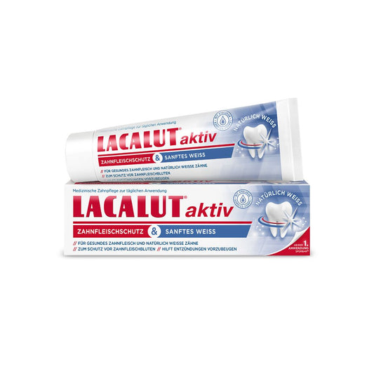 Lacalut 라카루트 액티브 잇몸보호 및 화이트닝 치약 75ml