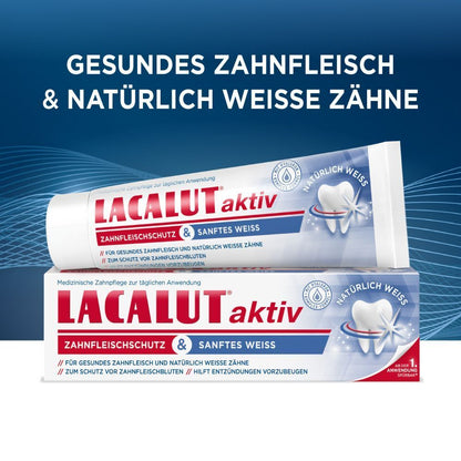 Lacalut 라카루트 액티브 잇몸보호 및 화이트닝 치약 75ml