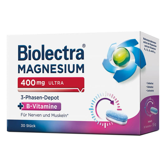 BIOLECTRA 바이오렉트라 마그네슘 400mg 울트라 3-Phasen-Depot 30정