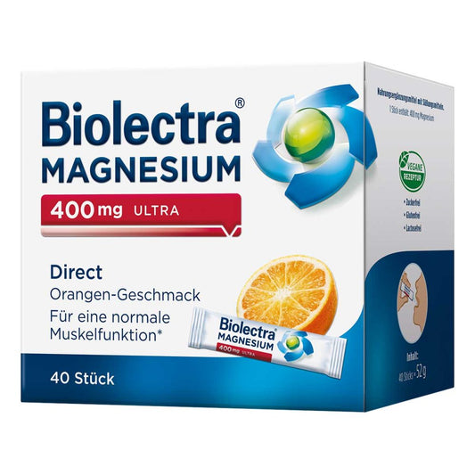 BIOLECTRA 바이오렉트라 마그네슘 400mg 울트라 다이렉트 오렌지 40포